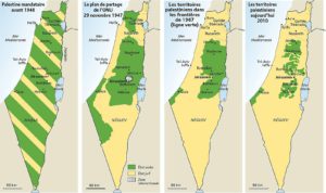 contrastes palestine - carte evolution palestine israel - les equipes populaire