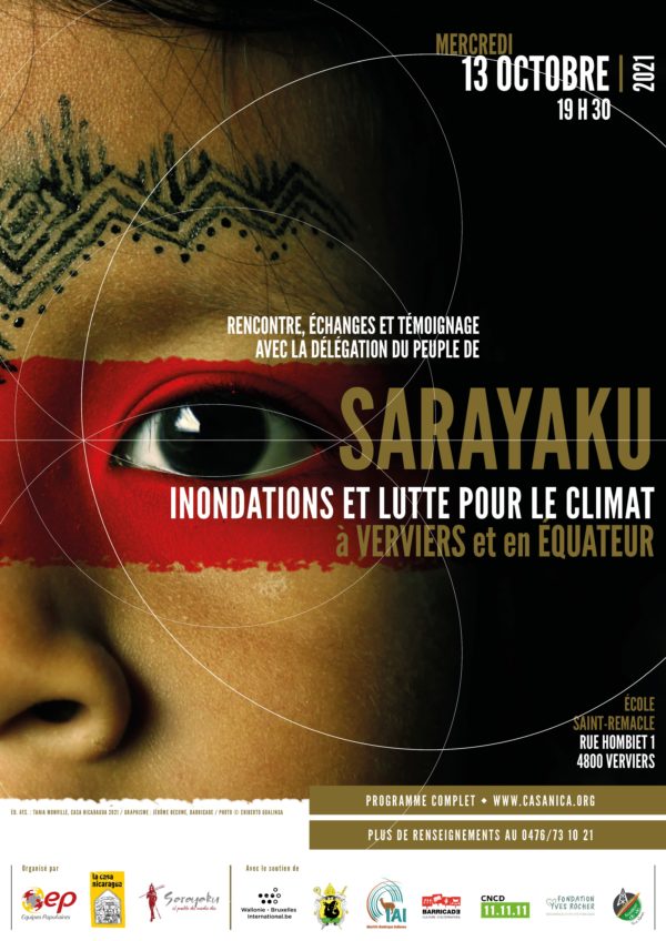 Les Equipes Populaires 2021.10.13 Affiche Sarayaku_Verviers