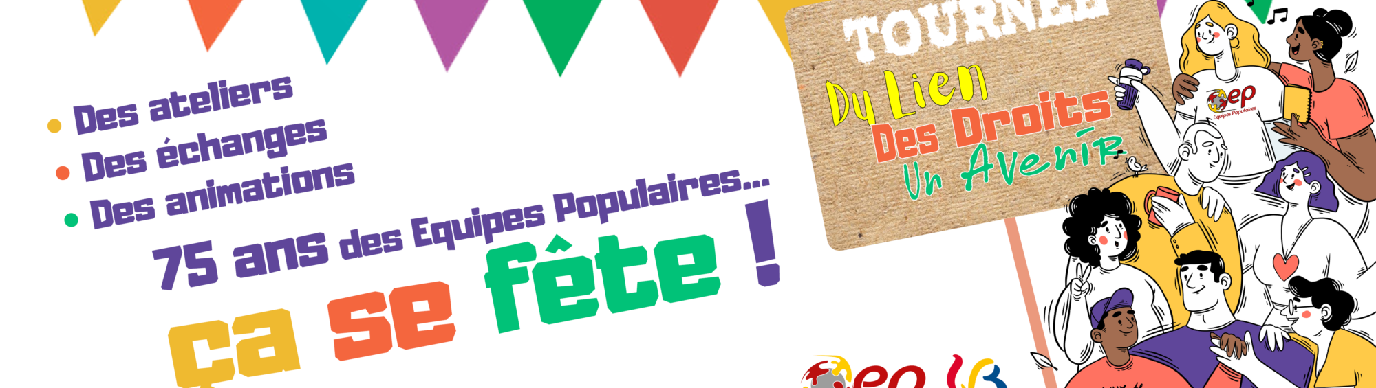 Les Equipes Populaires - photo de couverture Facebook 75 ans