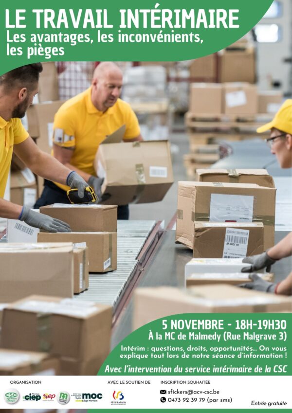 Les Equipes Populaires - 25.11.05 Intérim - avantages, inconvénients - Affiche