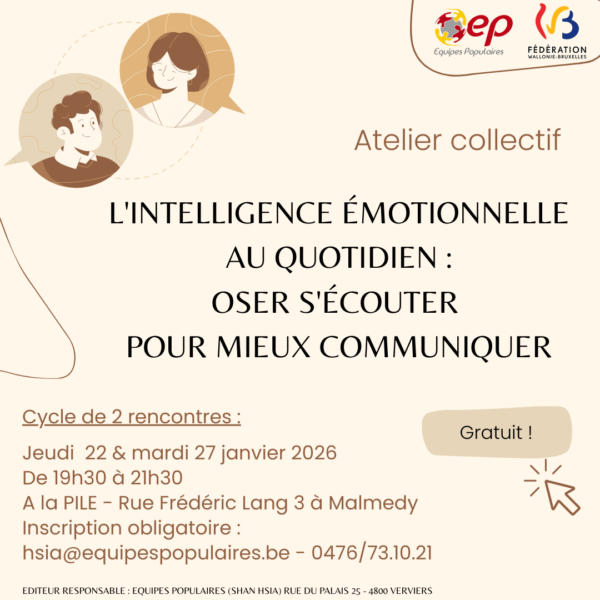 Les Equipes Populaires - 260122-27 Atelier intelligence émotionnelle